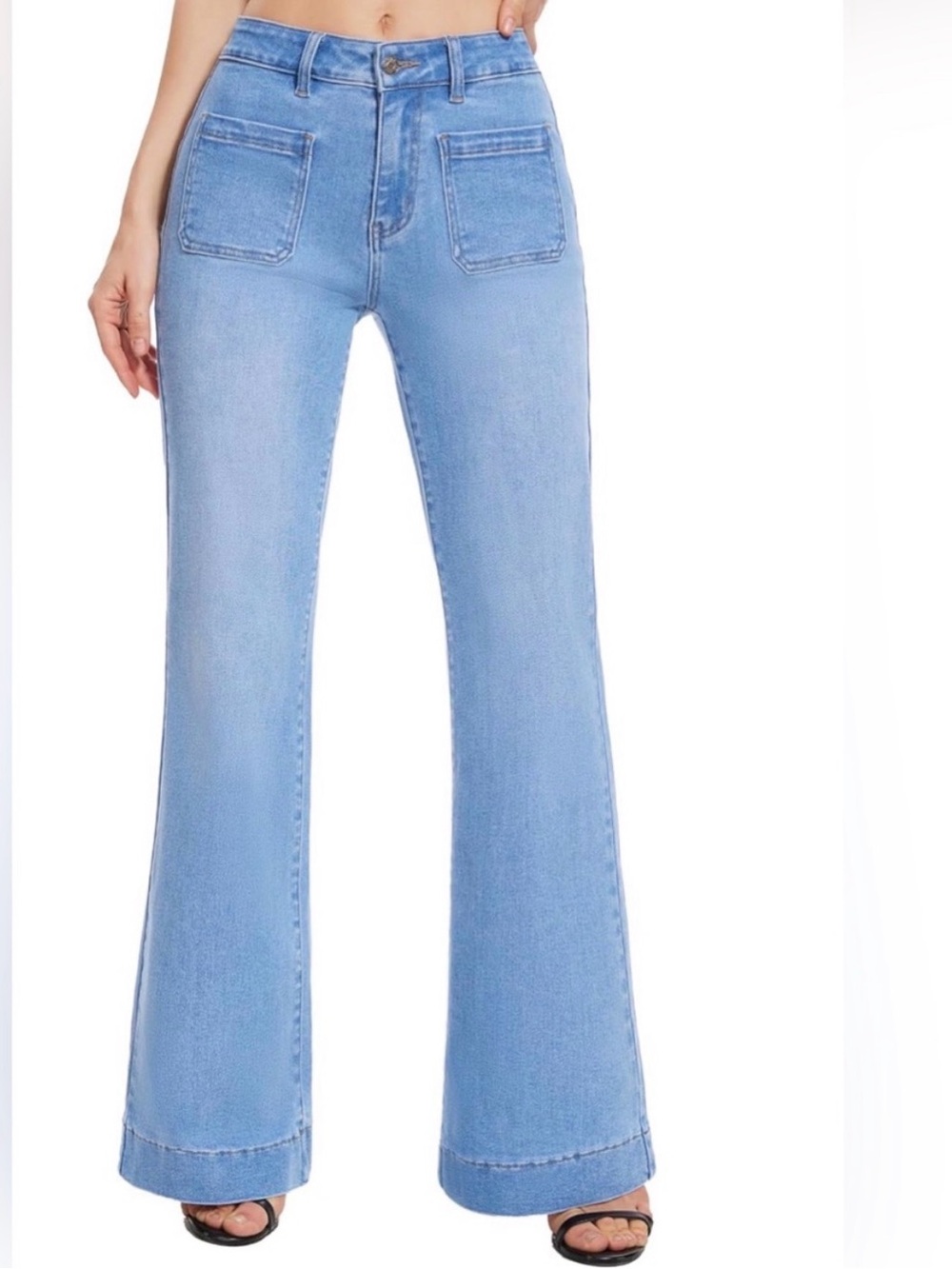 New Flying Banana Light Blue High-Rise Wide Leg Jeans Size 2
